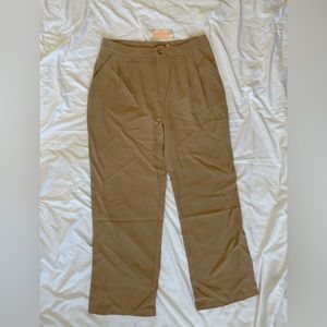 Tan Pleated Trousers - Size XL